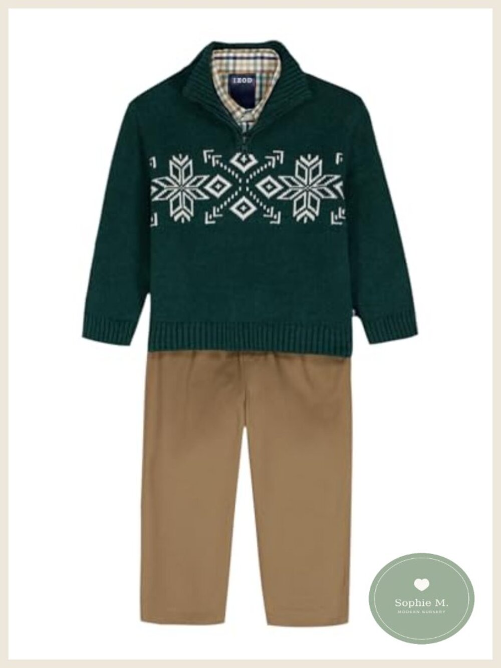 Boys 3-Piece Sweater Dress Shirt and Pants Set Button Front Long Sleeve